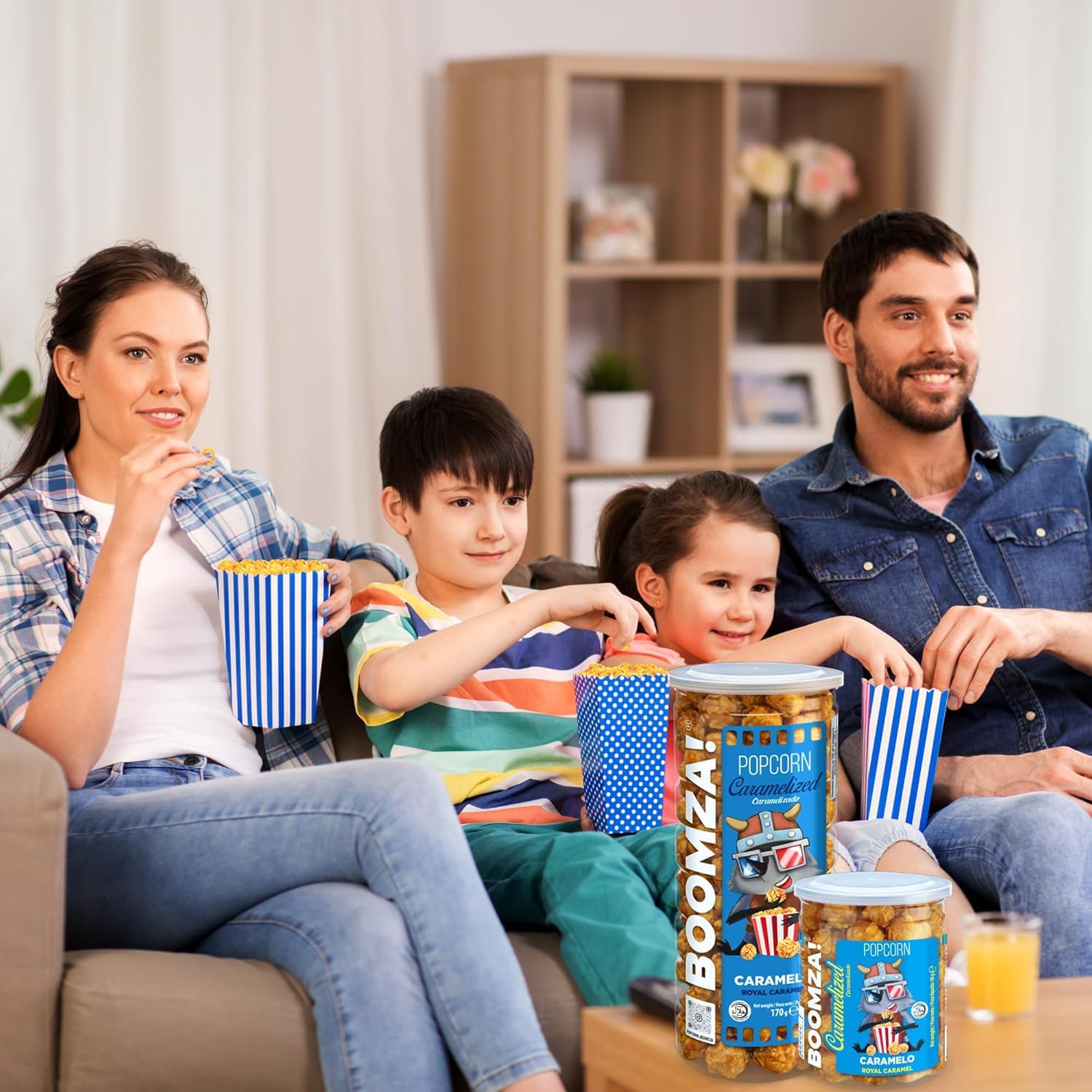 BOOMZA – Pack 12x90 g Palomitas caramelizadas Caramelo Real – snack crujiente y dulce, sin GMO, perfecto para fiestas y compartir