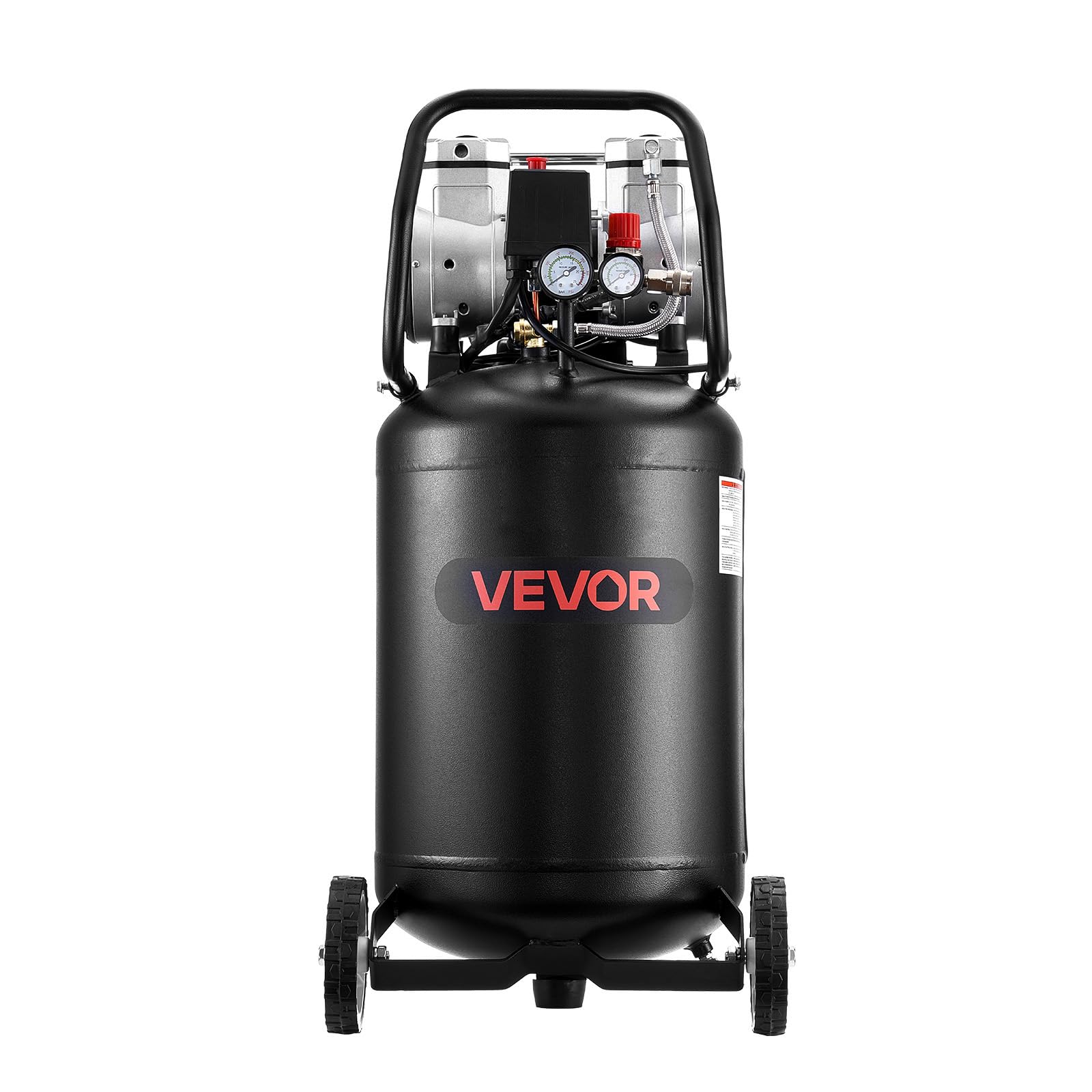 VEVOR Compressore d'Aria 50 Litri 1,5 KW 8 Bar Senza Olio Portatile su Ruote