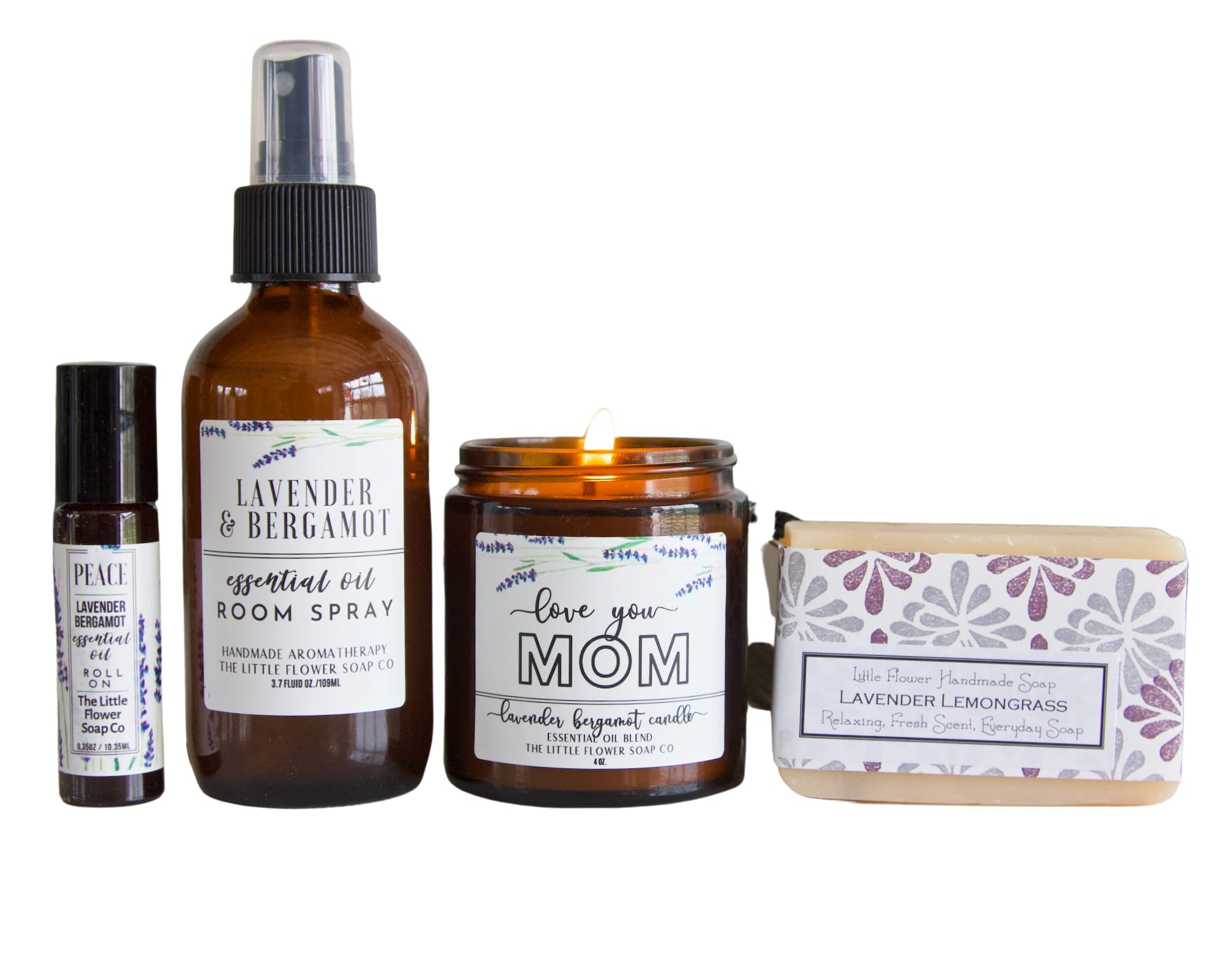 Birthday Gift Set - Handmade Lavender Essential oil gift box for women - housewarming gift by The Little Flower Soap Co