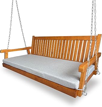 6 FT Wooden Porch Swing Bed with Thick Cushion