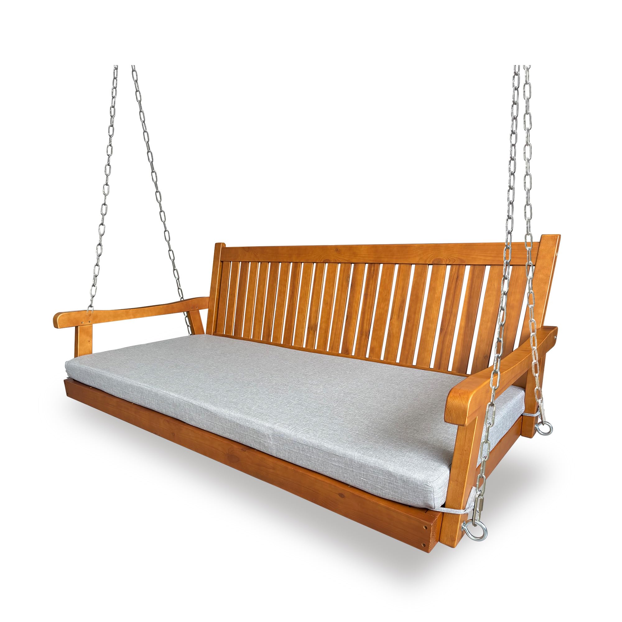Mosbrisa 6 FT Wooden Porch Swing Bed with Thick Cushion, 1000 LBS