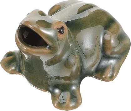 Frog Pond Decor, Waterfall Fountain Decor Divider Water Fountain Landscape Garden Frog Ceramics Statue Indoor Office Zen Garden Water