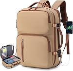 BAGZY Expandable Travel Backpack – 17x13x6 Inches (22L to 30L) Airline-Approved Underseat Personal Item Bag, Lightweight Water-Resistant Carry On Luggage for College Weekender 43x33x16 cm (Black)