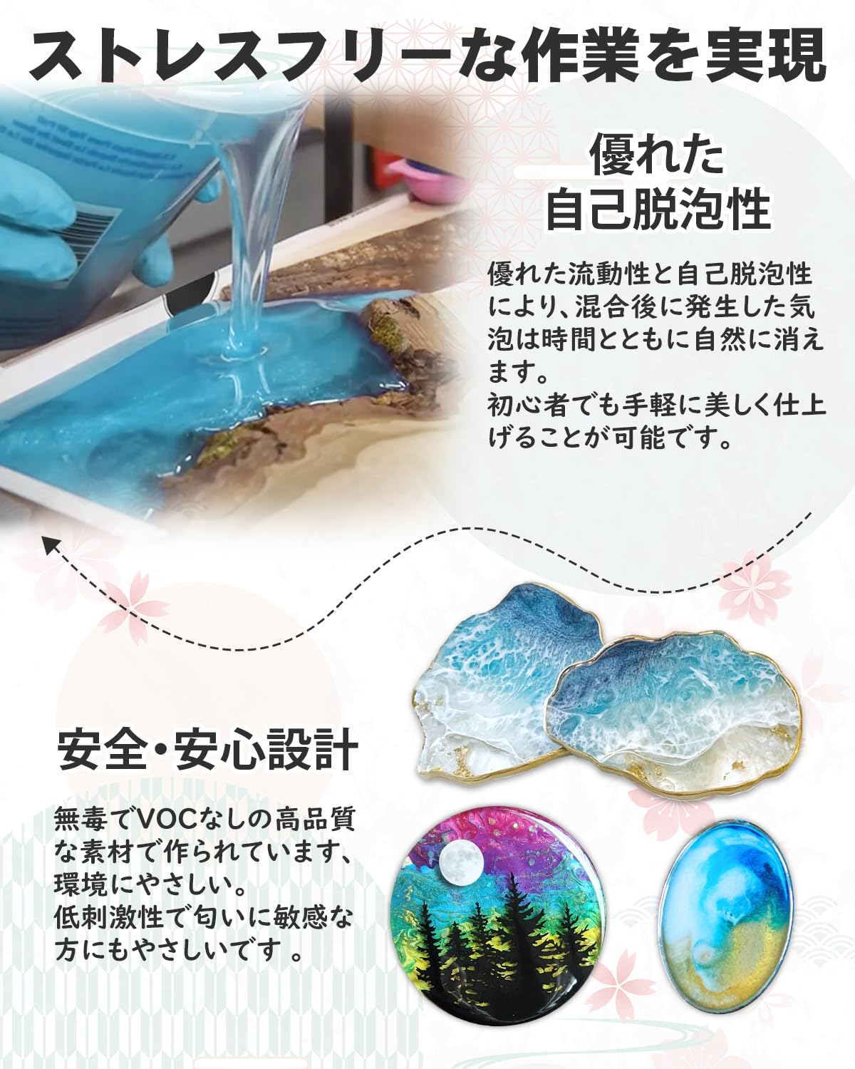 Amazon.co.jp: YOBTOP エポキシ樹脂 2液性レジン液 4.3kg/128oz