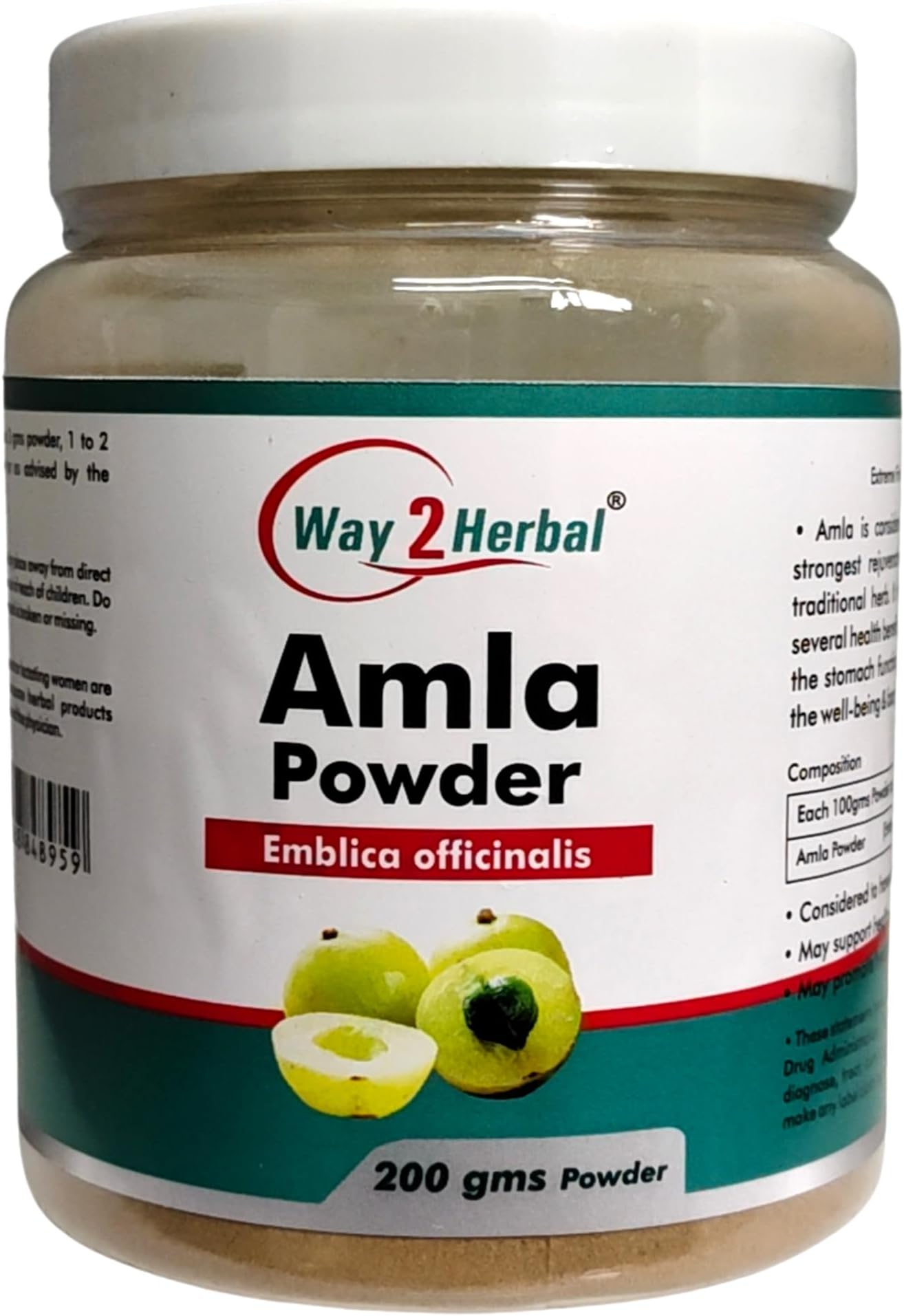 Way2Herbal Amla Powder - Indian Gooseberry - 200 gms for Hair & Skin Care