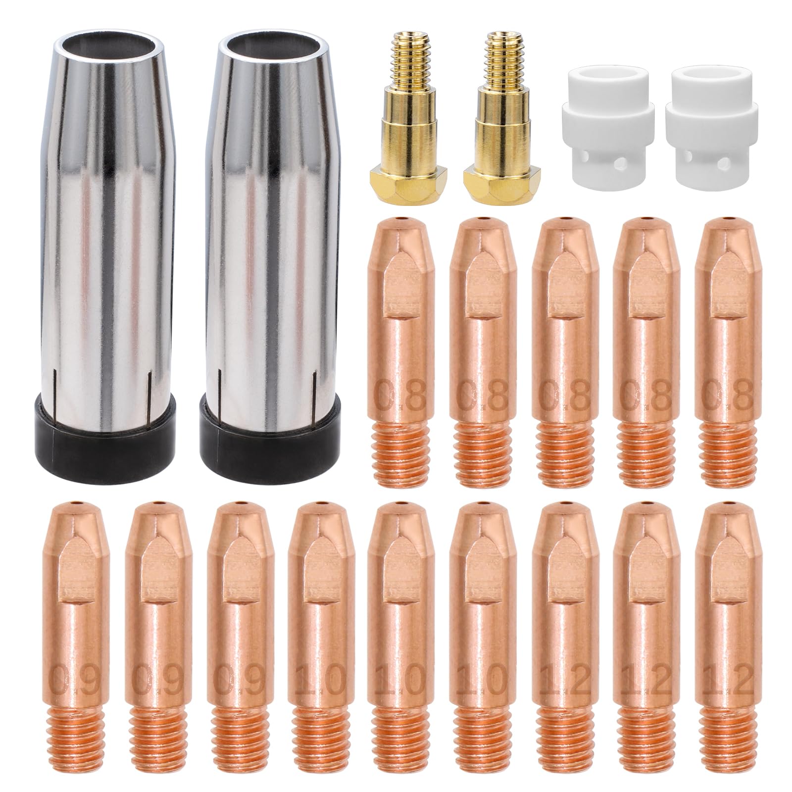 Buse de gaz et pointe de contact 0.8mm à 1.2mm pour pistolet soudage MIG MB 24KD kit