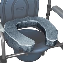 Raised Toilet Seat Cushion for Elderly - Adds 2 inches - Commode Seat Cushion Padded Toilet Seat Riser with High-Density Foam for Enhanced Comfort & Elevation, Universal Fit 2 inches