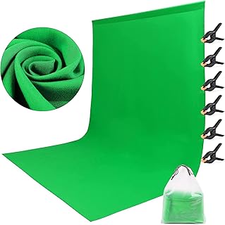 Oinvs Green Screen 1.8×2.8m,Green photography backdrop,Thicken Foldable Green Screen Cloth Photo Backdrop with 6 Piece Clips and Bag for Photo Studio Video Shooting, Live Streaming, Parties…