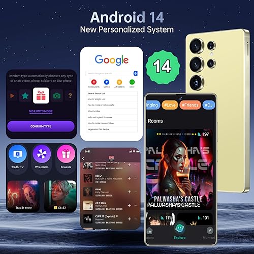 Miniatura 3 de I25 Ultra Smartphone de 16 GB+512 GB Android 14, pantalla FHD+ de 6.99 pulgadas, batería de 7000 mAh, cámara dual de 108 MP+68 MP, lápiz óptico