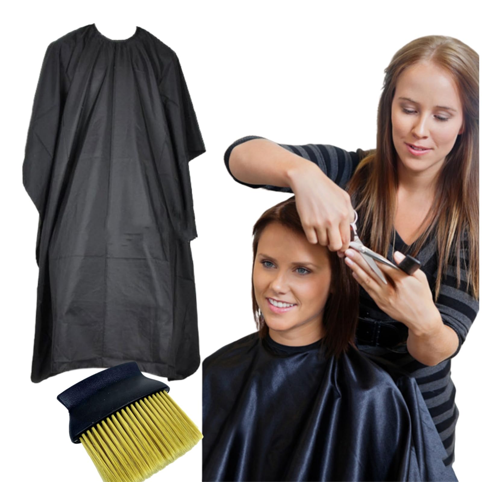 Capa Peluqueria,Capa Barberia,Capa Peluqueria Profesional,Capa para Cortar Cabello,Capa Ajustable Profesional Del Salon,Capa para Cortar Pelo,Capa Barbero,con un Cepillo,para Corte de Pelo y Teñido