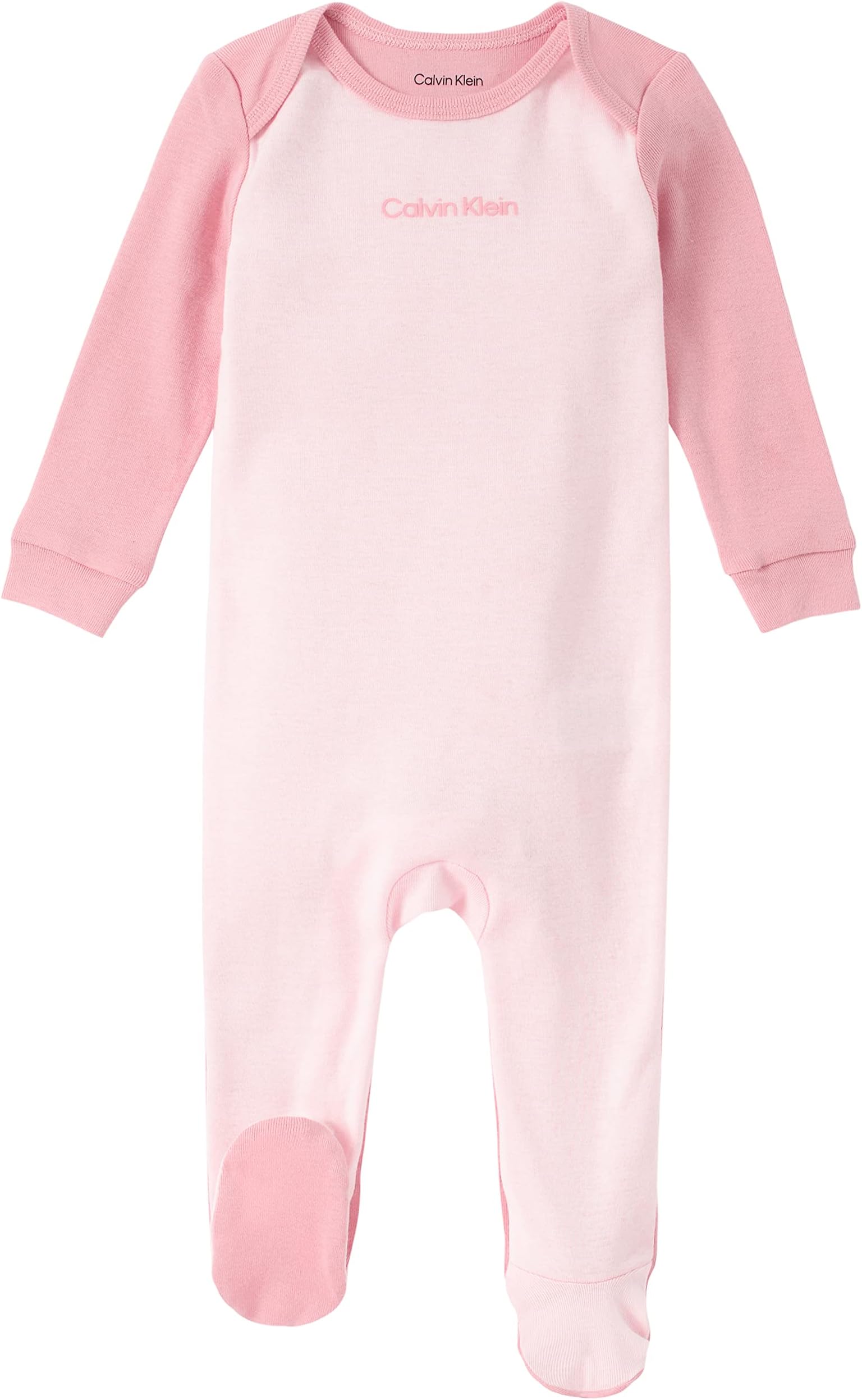 Calvin Klein baby-girls Long Sleeve Footed Coverall Onesie