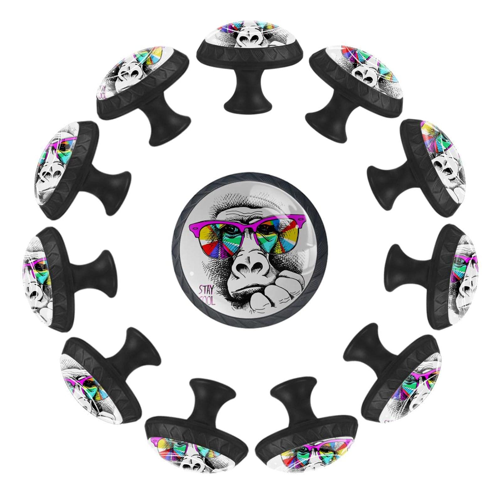 Boutons de tiroir singe pour crèche et salle de jeux, poignée ronde décoration commode enfant