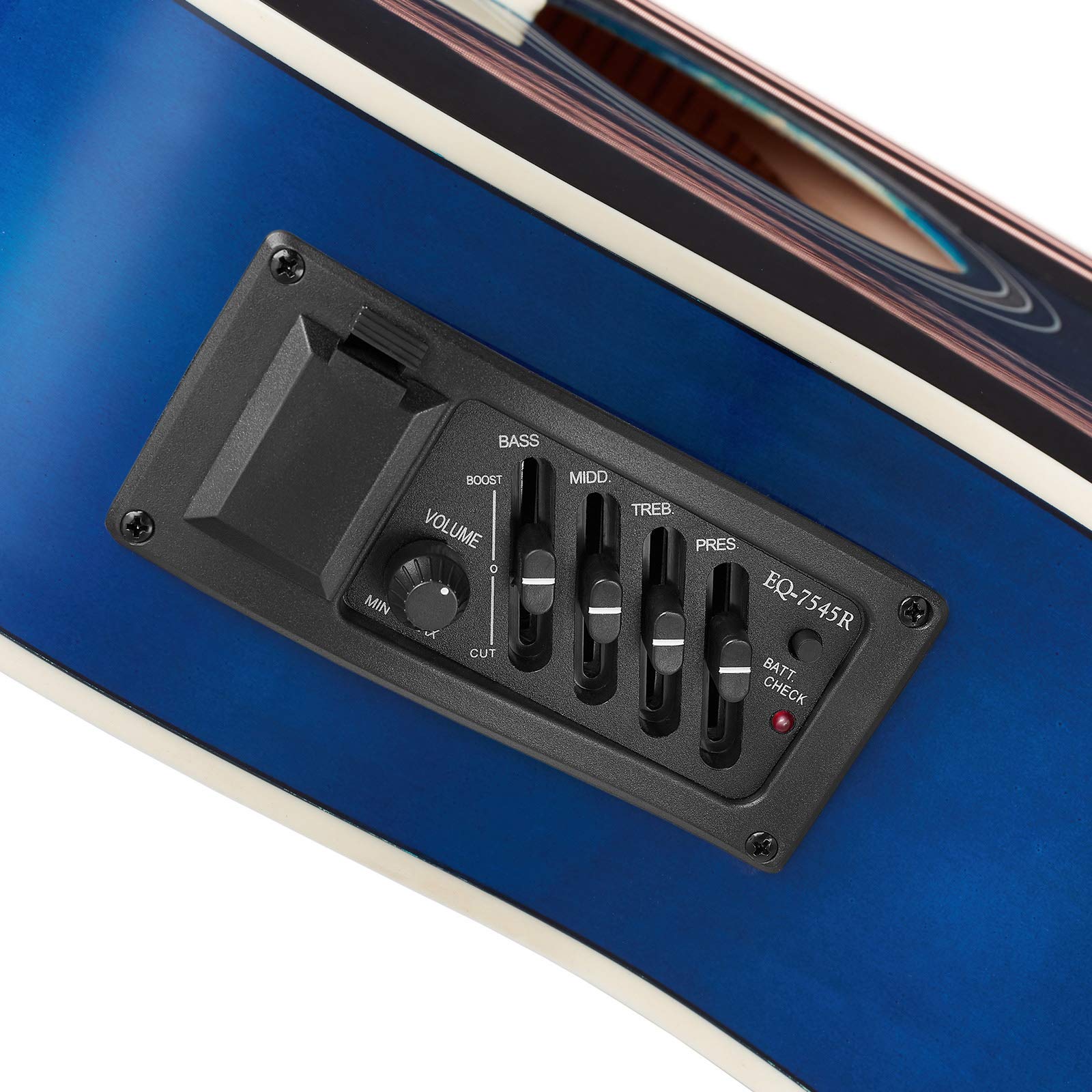 Ashthorpe Dreadnought Cutaway Akustik-E-Gitarren-Bundle in voller Größe – Premium Tonewoods – Blau