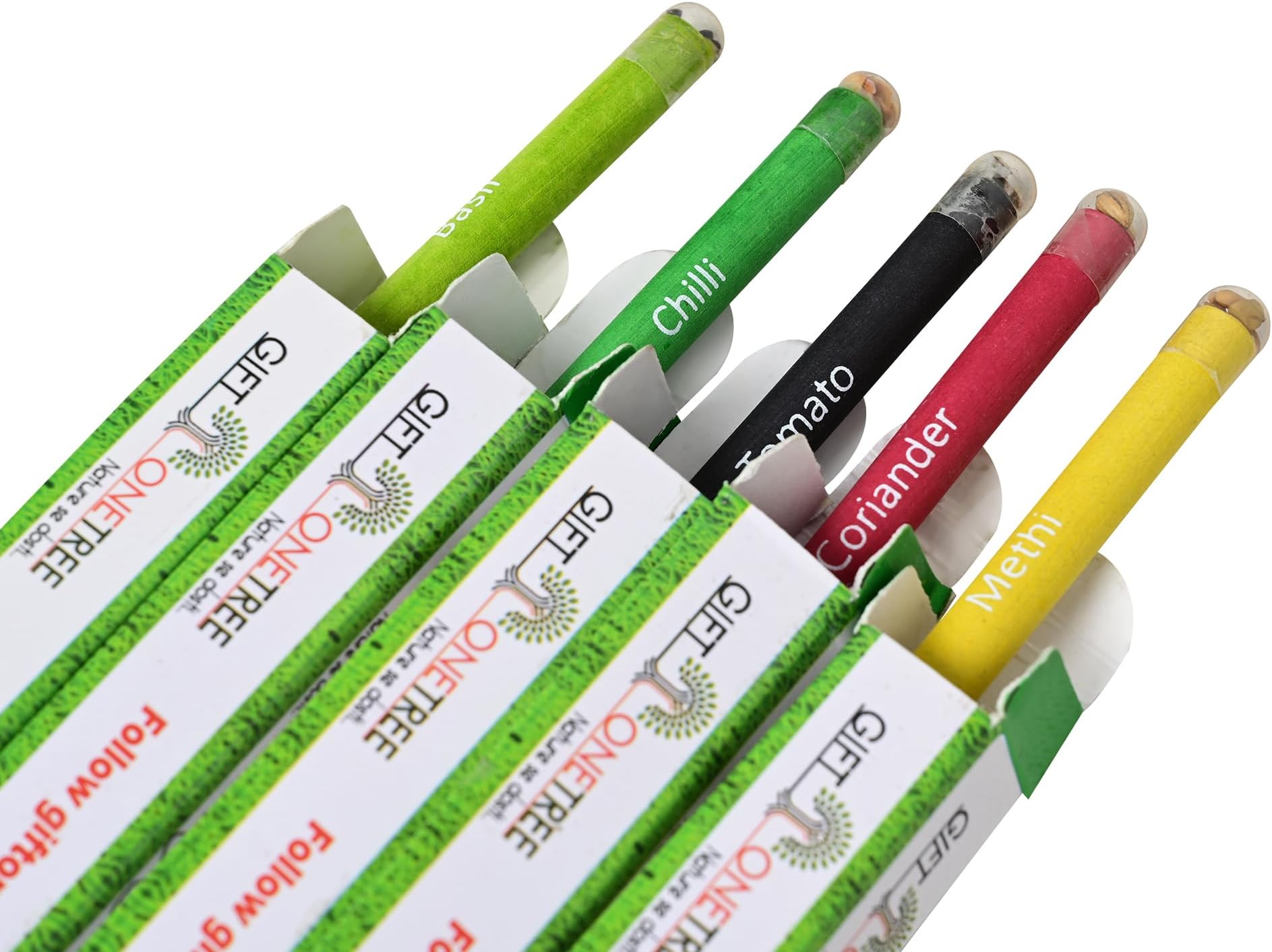 GIFTONETREE Eco Friendly Plantable Seed Pencils | Pencils in Box | Best for Distributing in School on Birthday | Return Gift (1 Pencil in Box, 50, count)
