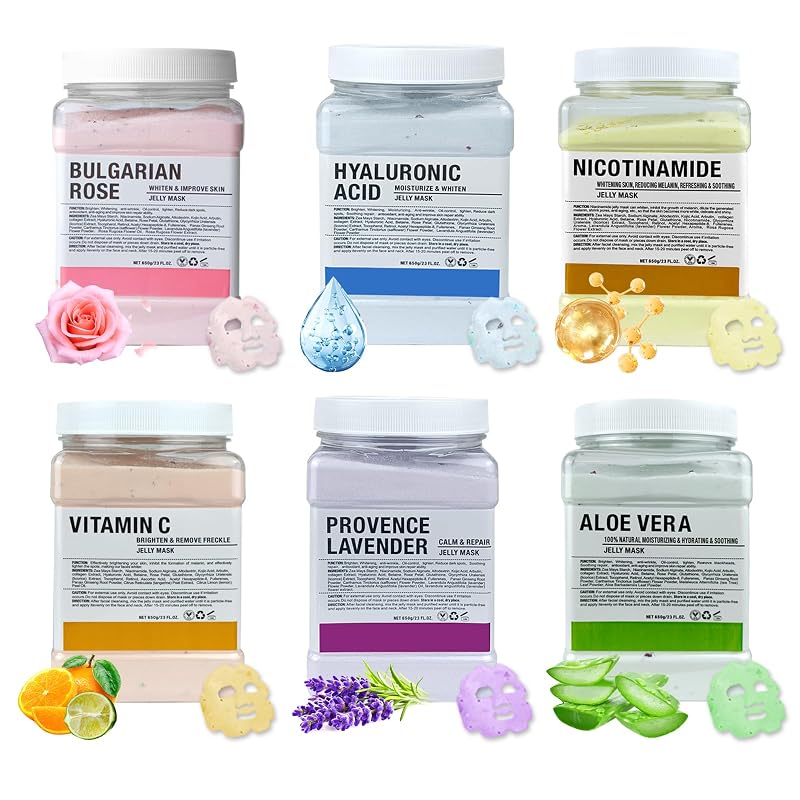 Máscara facial em gel destacável Angeland com ácido hialurônico e extrato de pétalas de rosa, 6 potes