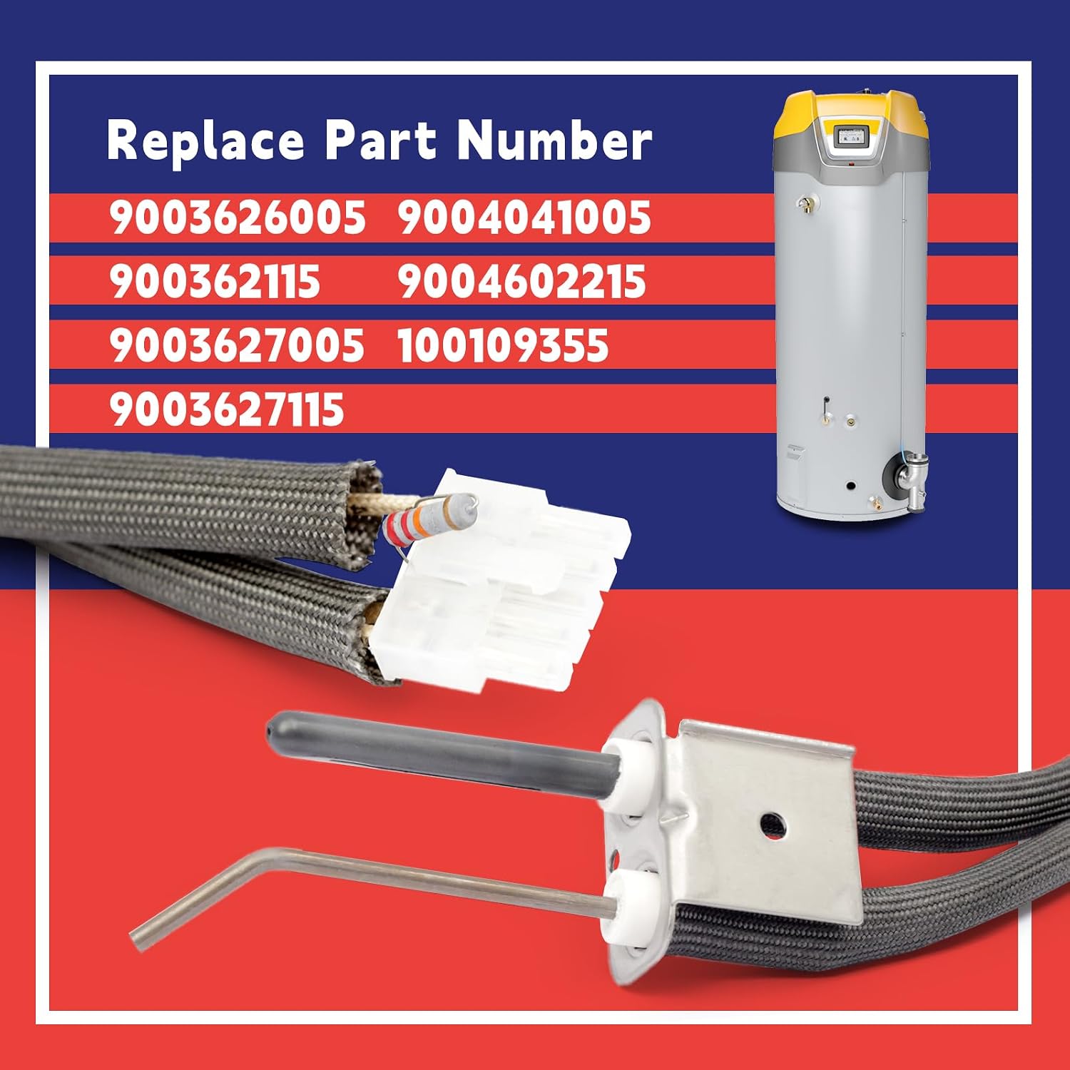 9003626005 Water Heater Igniters Compatible with A.O.Smith Water Heater Replaces 9003626005 900362115 9003627005 9003627115 9004041005 9004602215 100109355 Silicon Nitride Material Ignitors