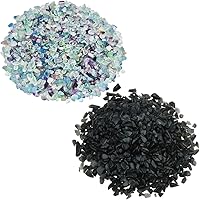 Vista 29 de SUNYIK Piedras de cuarzo verde prehnita/cuarzo cereza, piezas de cristal trituradas en forma irregular, 1 libra (aproximadamente 460 gramos)