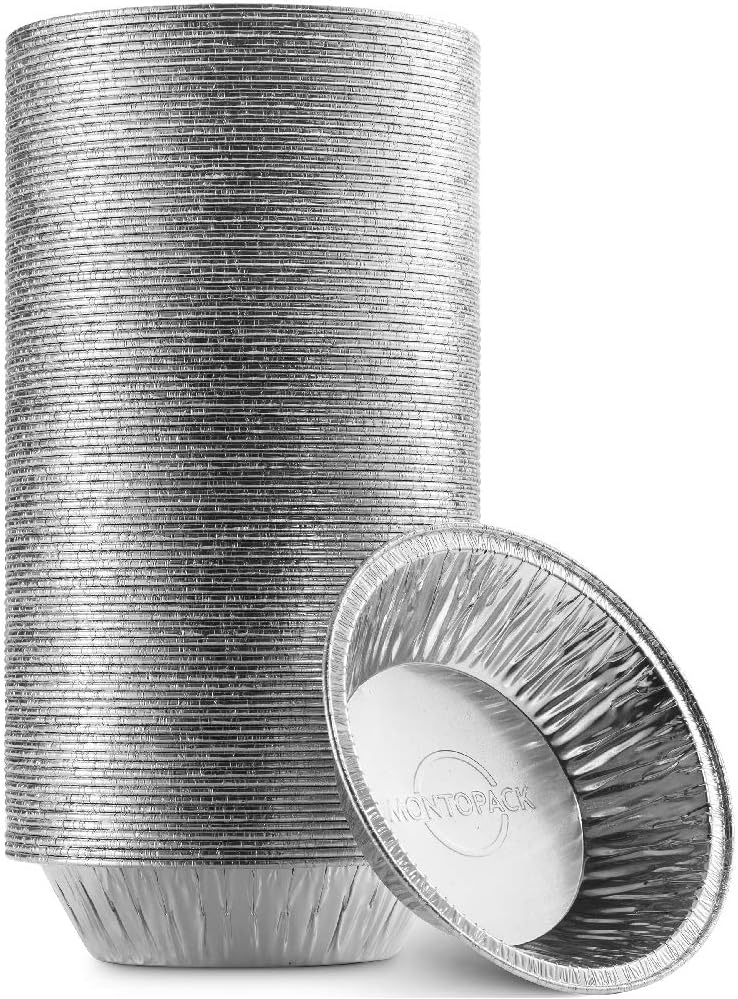 Disposable 5" Aluminum Foil Pie/Tart Pans (100 Pack) | 5 Inch Round Cake Pan for Baking Personal Mini Pies, Homemade Cakes & Quiche | Oven Safe Foil Tins Easily Stack & Store Freeze & Reheat