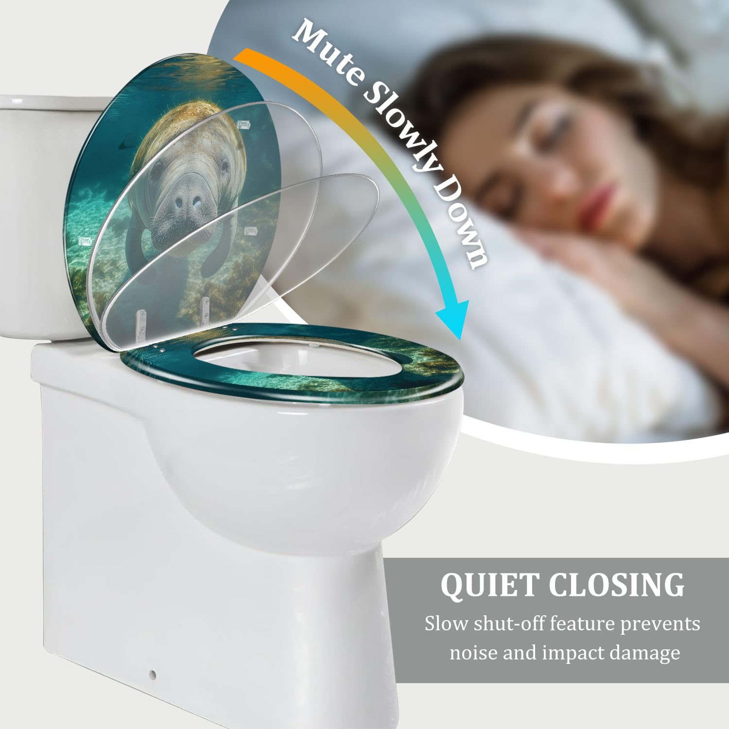 Asiento de inodoro redondo de resina para baño doméstico