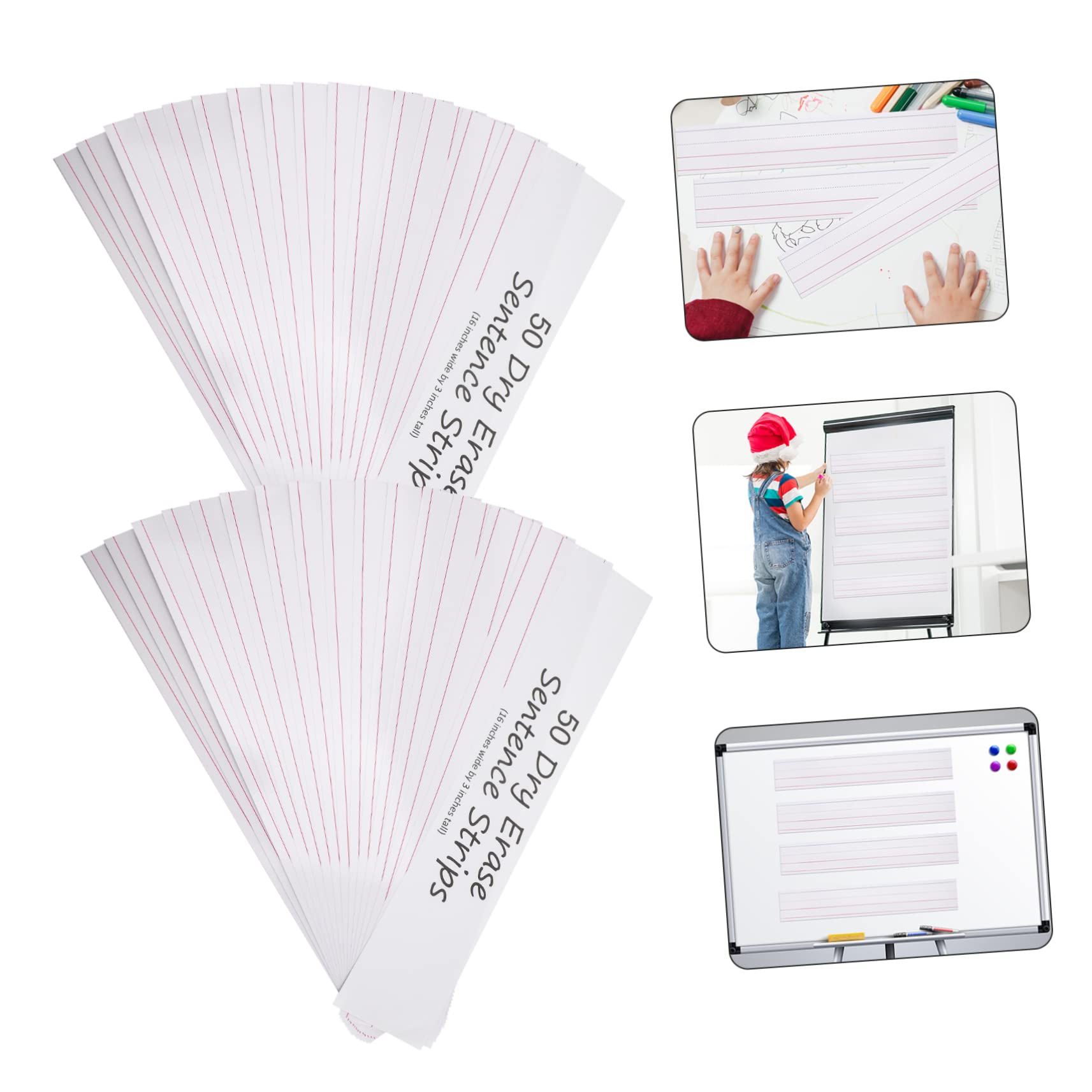Uonlytech 2 Set Strisce Per Studenti Cartoncini Per Scrittura E Apprendimento Didattica Con Linee Per Controllo Adatte Per Scuole E Uffici 50 Pezzi * 2