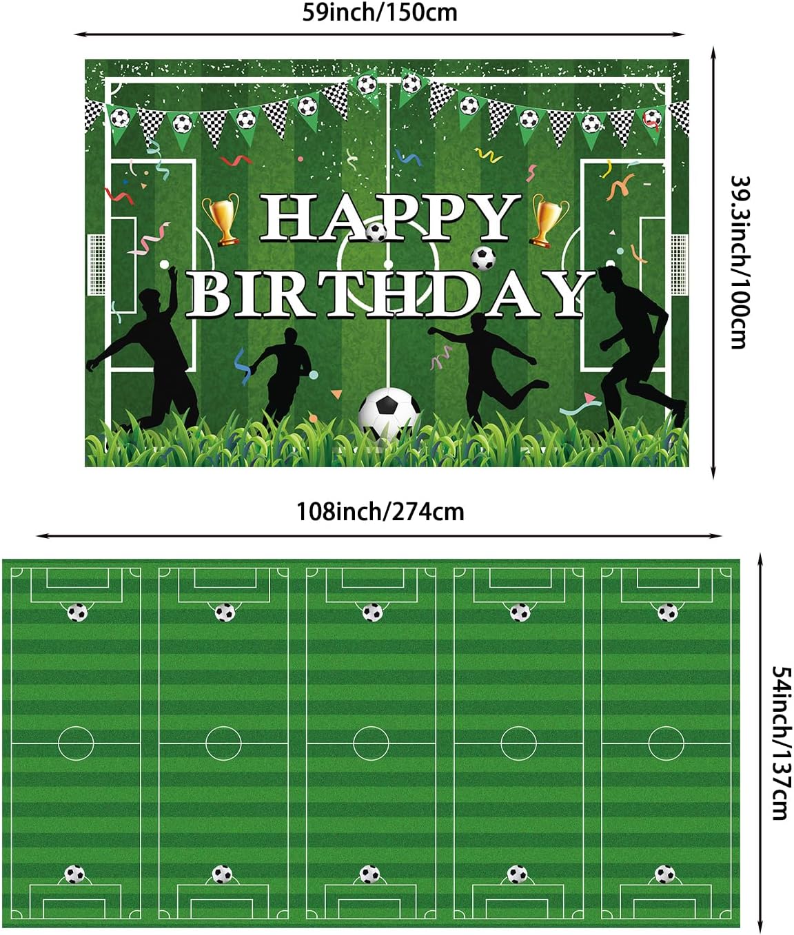 Soccer Birthday Party Decorations,Soccer Party Decorations,Soccer Decorations For Party,Include Balloon arch,Backdrop, Cake Toppers,Tableware, Tablecloth - Image 6