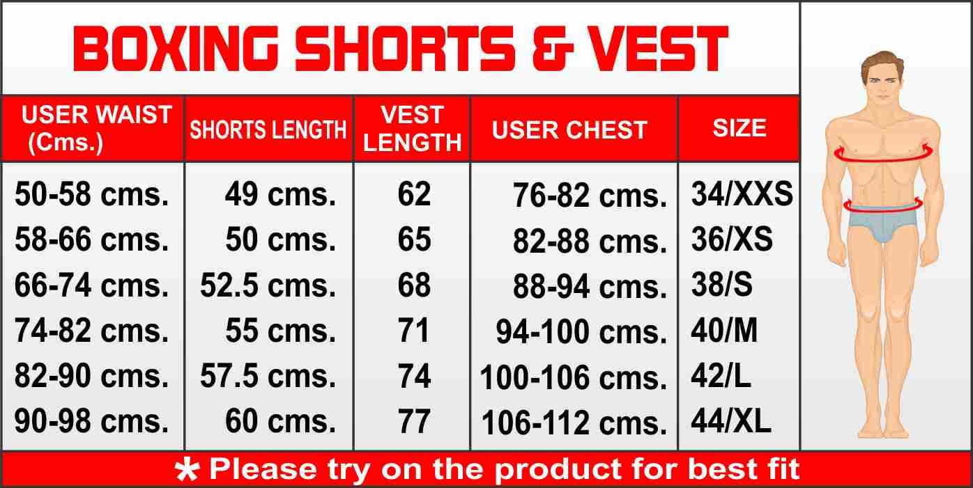 USI Men's Boxing Shorts and Vest (Blue, 42) 1