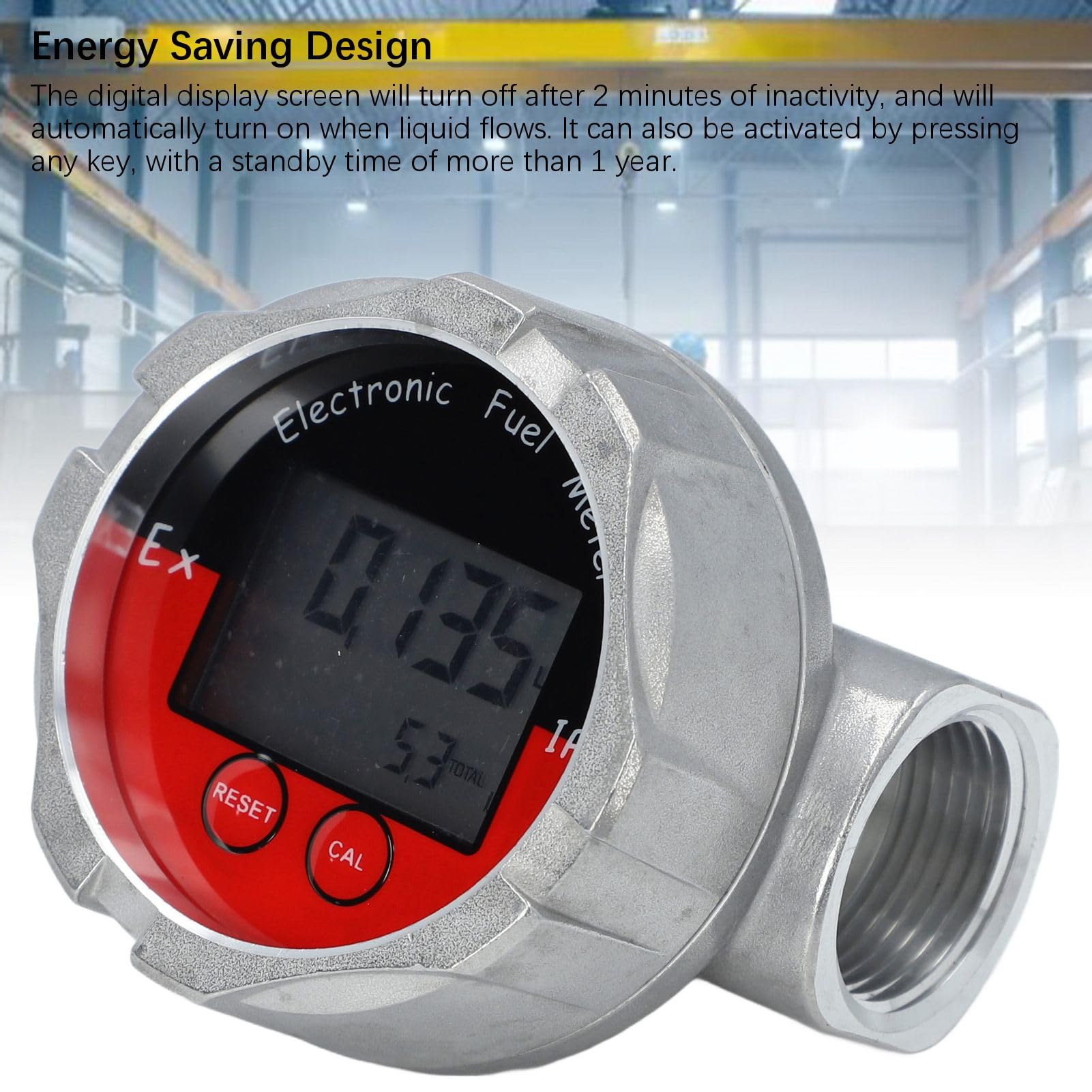 Medidor de Flujo de Turbina de Acero Inoxidable de 1 Pulgada, Medidor de Flujo Digital Electrónico, Agua Líquida de Acero Inoxidable, Gasolina, Aceite de Queroseno