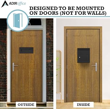 AdirOffice Through-The-Door Safe Locking Drop Box (Black)