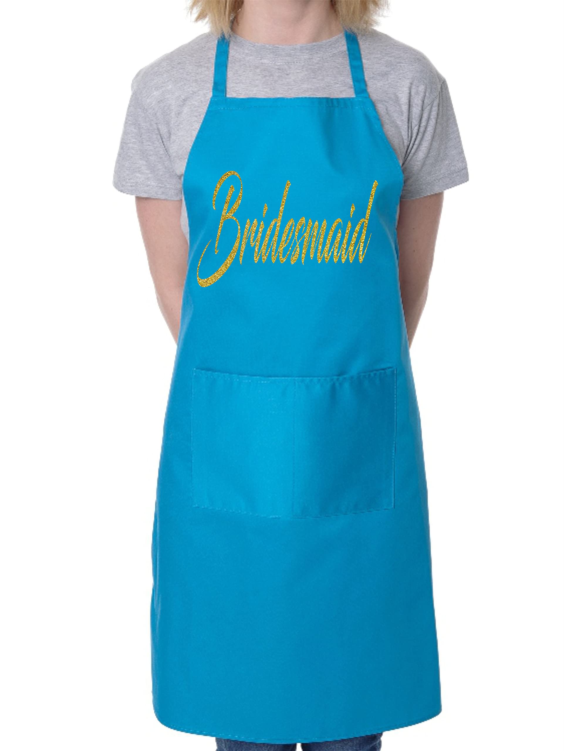 Print4U Bridesmaid Novelty Apron Wedding Favour Hen Party Blue