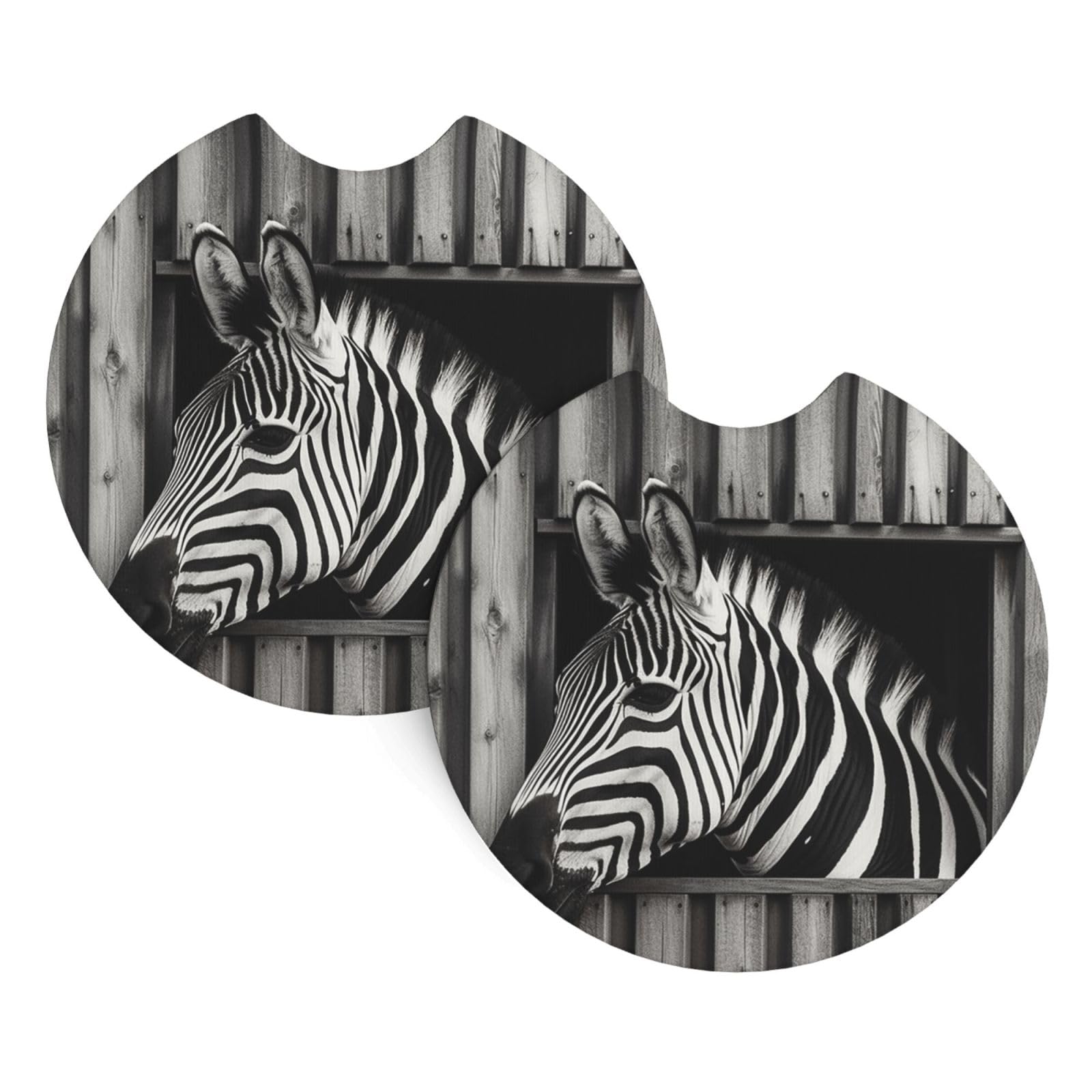 Xopekvlawm Zebra Pokes Its Head Out 2 Pack Car Cup Holder Coasters 2.7 Inch Universal Anti-Slip Shockproof Car Cup Holder Insert Car Coasters Drink Coasters Cup Holder Coasters For Car Accessories
