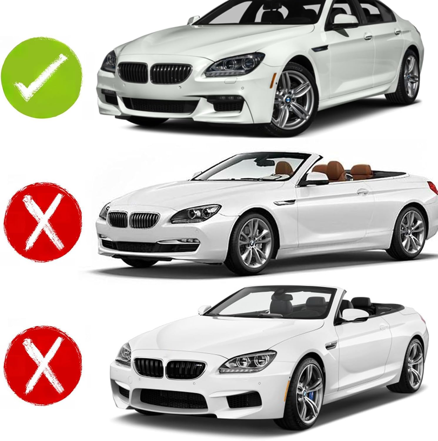 4 Pieces Front Lip Splitter for BMW F06 F12 F13 640i 650i M-Sport 2012-2018 Add-0n Front Bumper Spoiler ABS Plastic M Peformance Style (Carbon Fiber Paint)