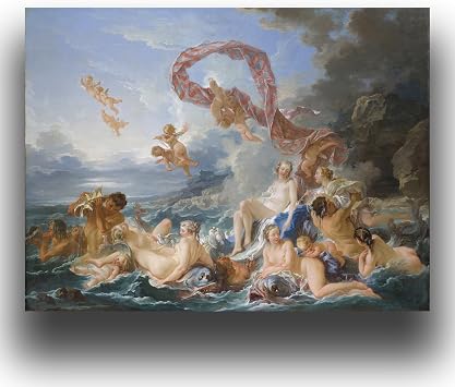 Francois Boucher Canvas Wall Art - The Triumph of Venus Poster - The Worlds Most Famous Series - Suitable for Hallway, Living Room, Study Room, Canvas Wall Art Decoration, Unframed1216in/3040cm...