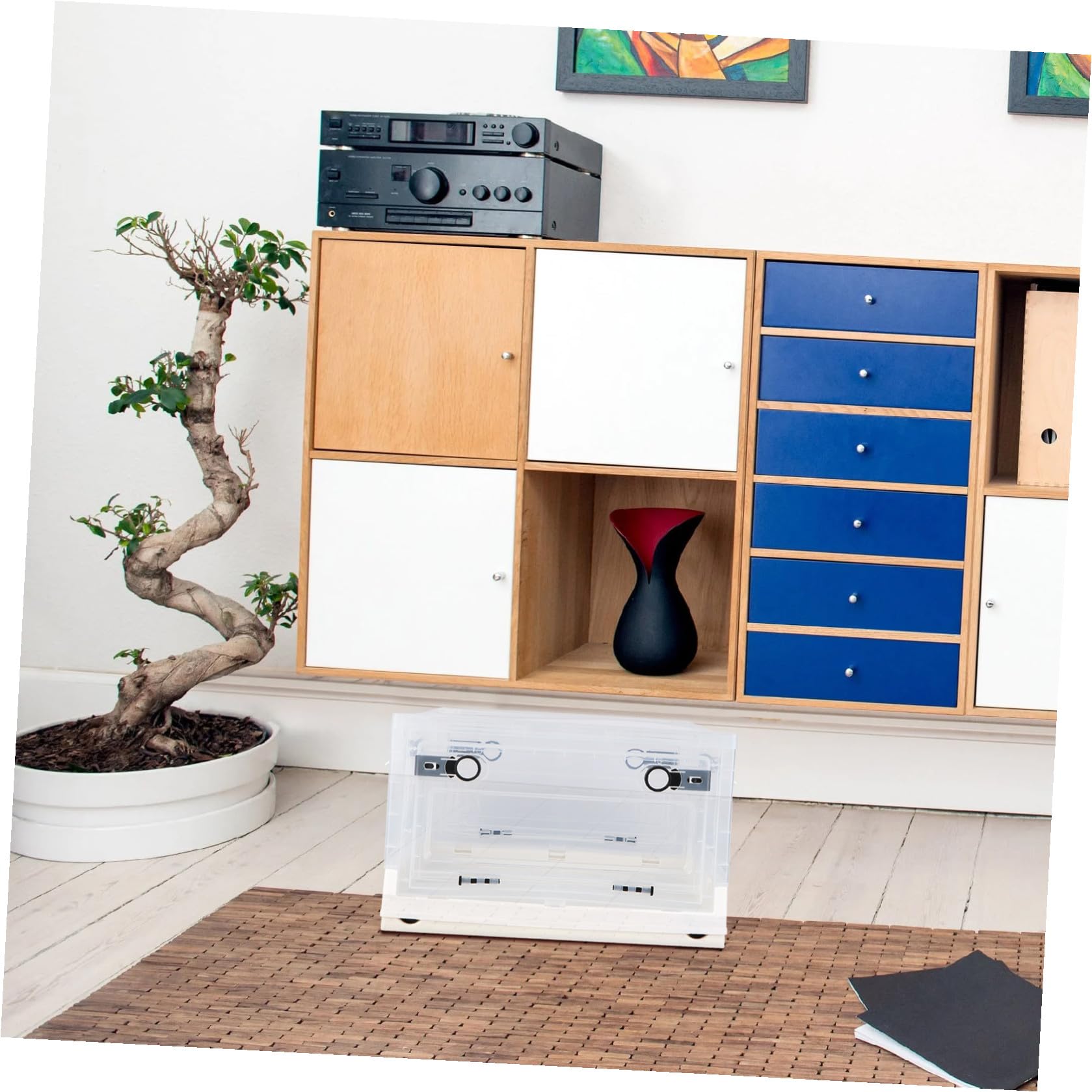 Yardwe Faltbare Weiße Kunststoffbox mit Deckel aus Kunststoff Aufbewahrungsbox Multifunktionale Ordnungsbox für Kleidung und Bücher für Zuhause und Büro