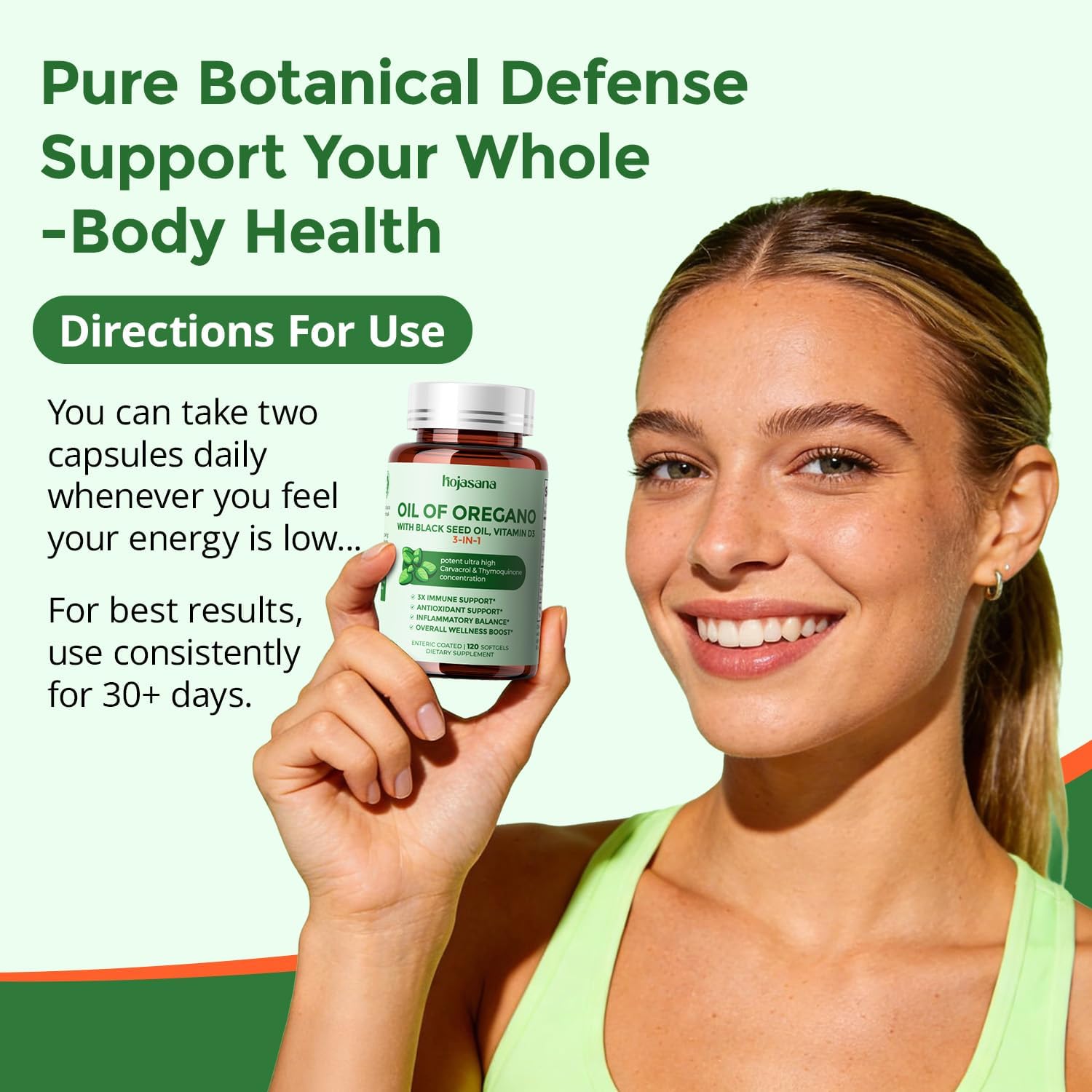 Oregano Oil with Black Seed Oil Vitamin D3, 3-in-1 Enteric Coated Softgels Oregano Herbal Supplement for Immune Support & Overall Welleness, 60-Day Supply