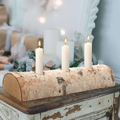 Miniatura 6 de Roowest Portavelas cónico de madera de abedul blanco de Navidad o centro de mesa, portavelas moderno de casa de campo, boda, decoración del hogar,