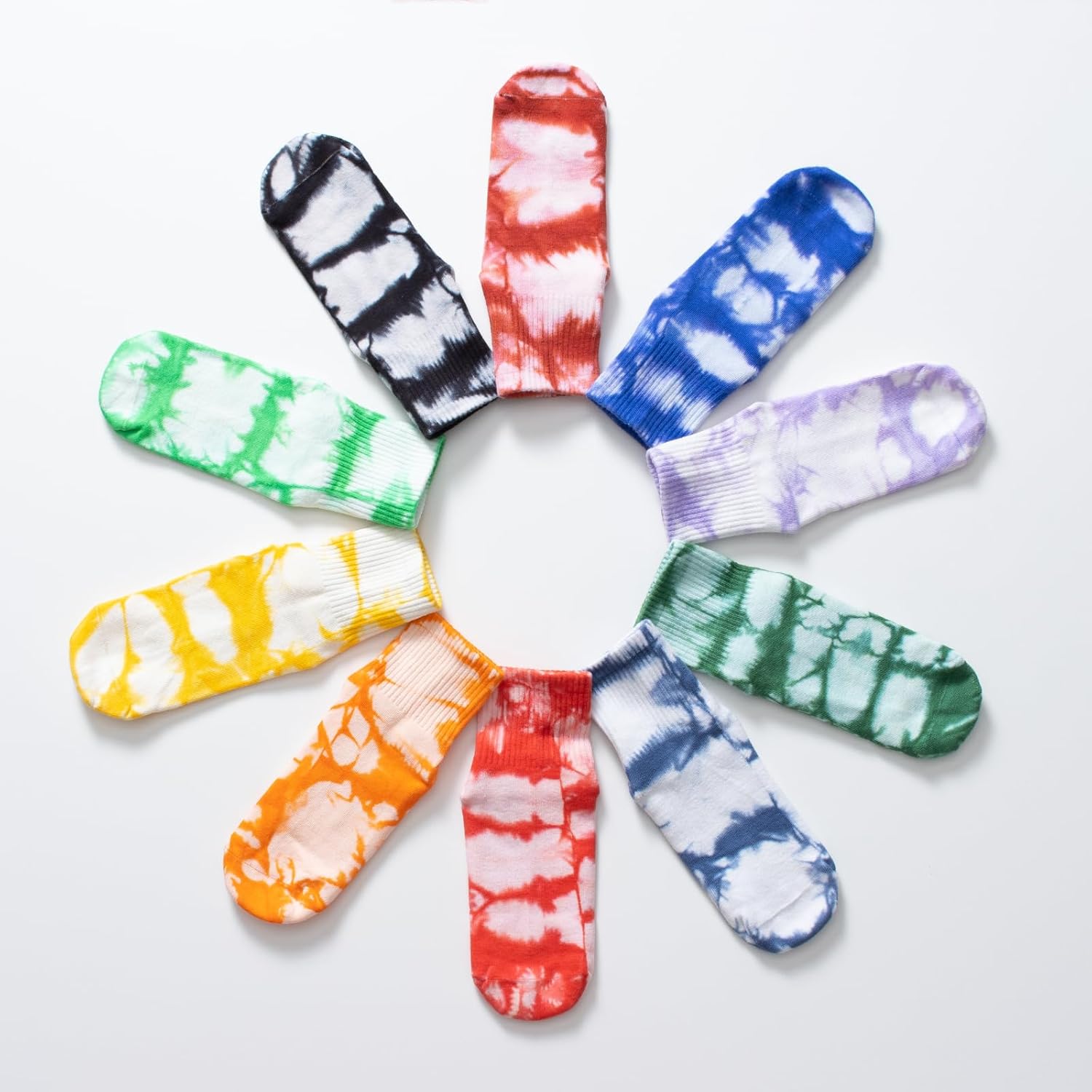 Yoga Pilates Socks with Grips for Women Non Slip Fleece Tie Dye Cushioned Ankle Socks for Barre Ballet Dance - Image 8