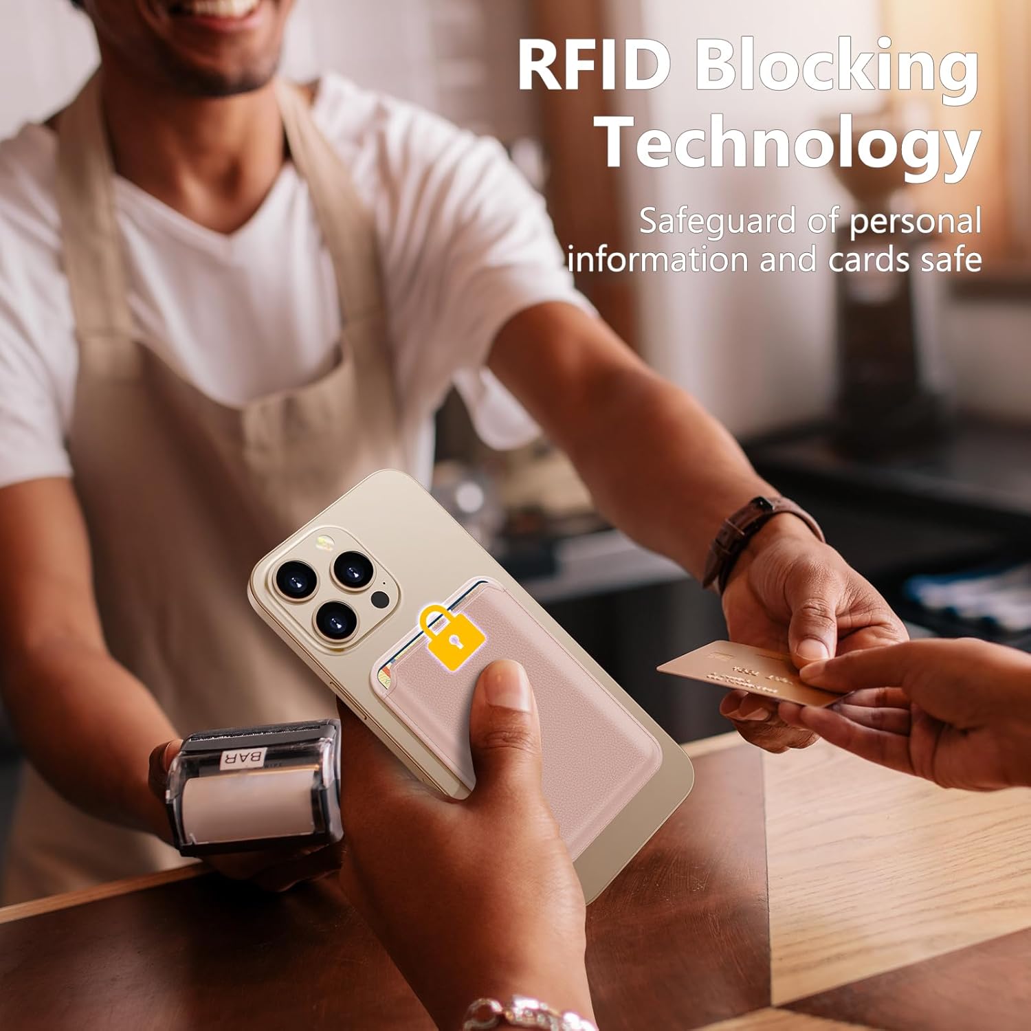 Homsctect Upgraded for MagSafe Wallet, Magnetic Phone Wallet 3 Cards Holder, Powerful 23 Magnets&Credit Card RFID Blocking, Slim&Leather, Magnetic Wallet for iPhone 16/15/14/13/12 Series-Rose Gold - Image 6