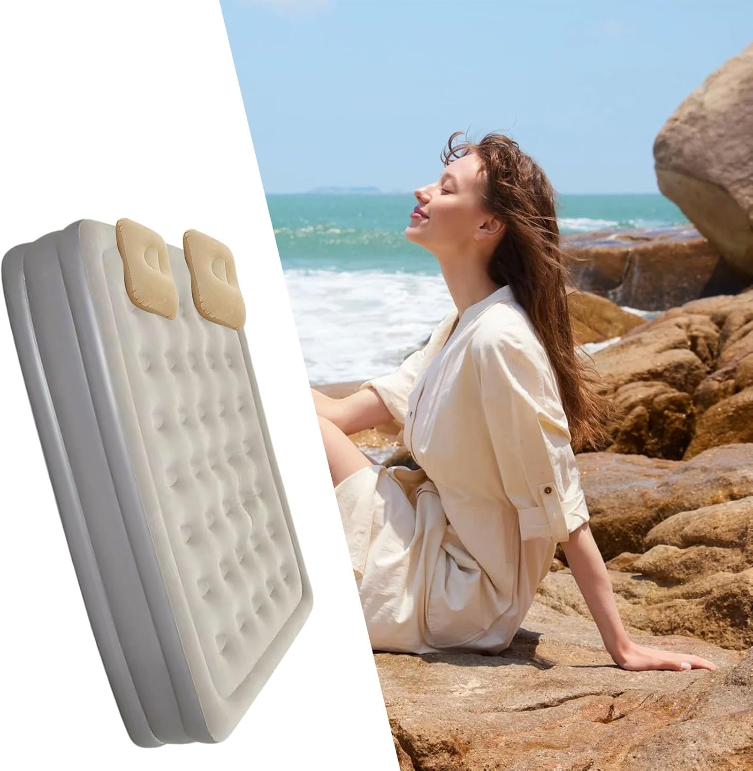 海の神 大人用インフレータブルベッド - キャンプ膨張マットレスベッド