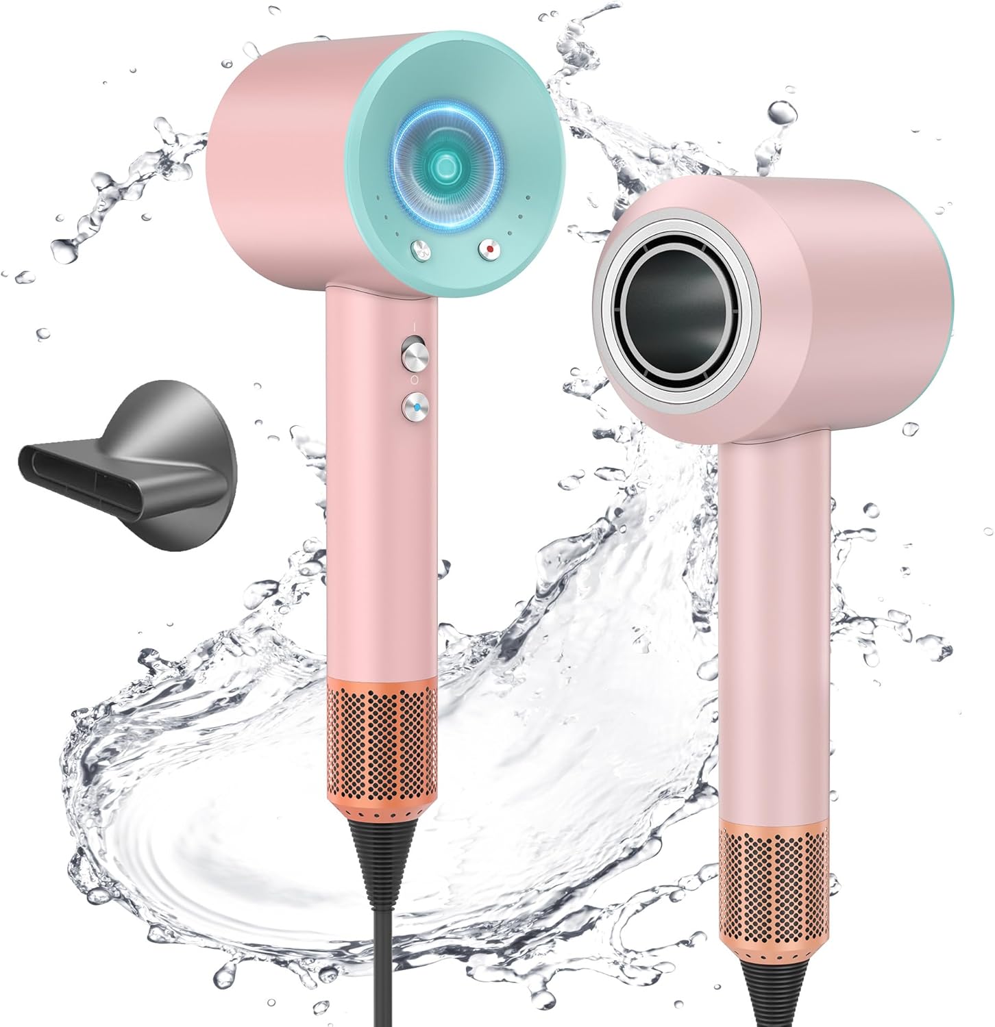 1600W Fast Drying Hair Dryer,Negative Ionic Blow Dryer with High-Speed 110,000 RPM Brushless Powerful Digital Motor,Low Noise Thermo-Control (Purple+Gray)