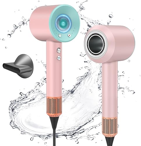 Miniatura 7 de Secador de pelo de secado rápido de 1600 W, secador iónico negativo con motor digital potente sin escobillas de alta velocidad de 110,000 RPM, azul