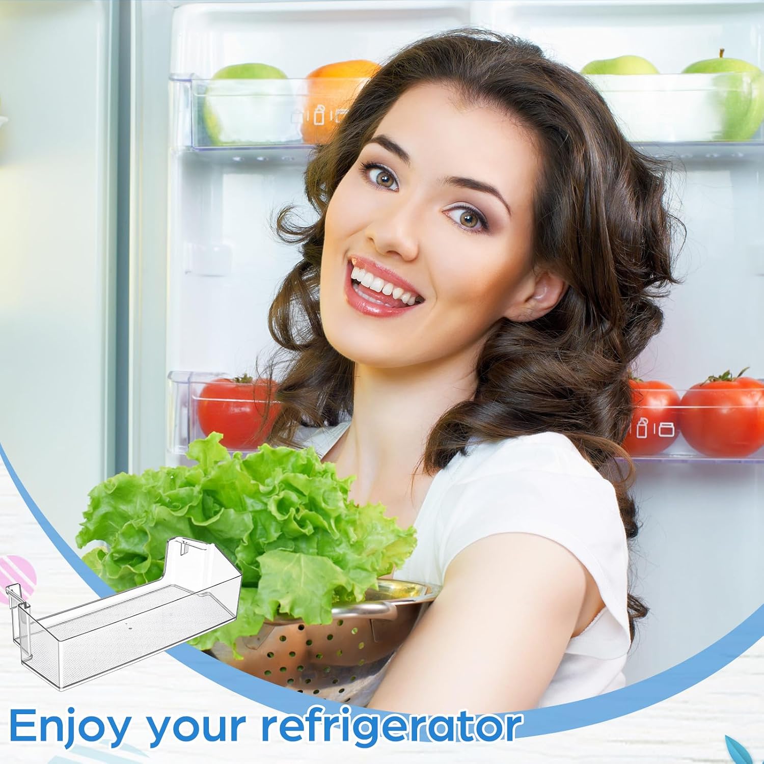 Ripeng 2 Pack W10900538 W11239961 Refrigerator Door Shelf Bin Replacement for Ap6333410 4591452 Ps12578777 Compatible with Wrs325sdh Wrs311sdh Fridge Door Shelves