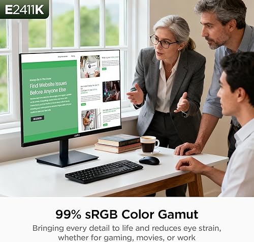 Miniatura 6 de KOORUI 24 Inch 144Hz IPS Computer Monitor Full HD 1920 x 1080p Ultra-Slim Display with HDMI VGA, Adaptive Sync, 99% SRGB, VESA 100x100mm, Eye Care