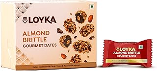 LOYKA Almond Brittle Dates, Crunchy Dates Coated With Dark Choco & Roasted Almond Gift Hamper Morning Or Evening Snack,100 Price In India