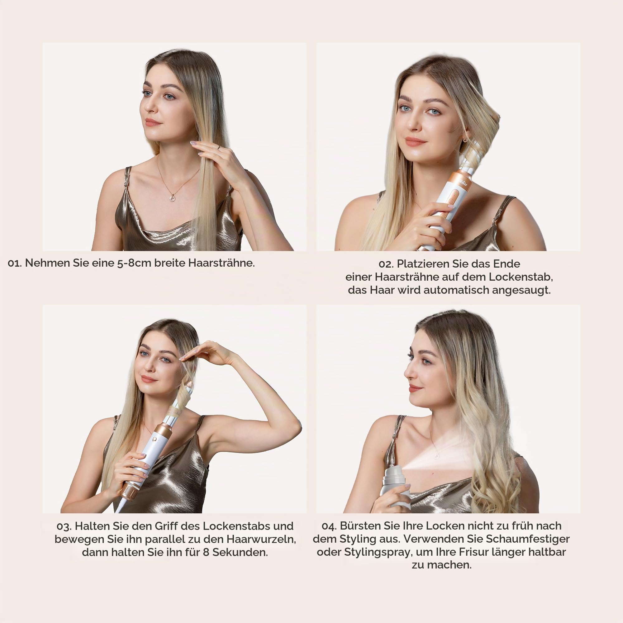 UKLISS Hairstyler 7 in 1 - Pro Airstyler & Hair Styler Set | Föhn High Speed 110,000RPM, Airbrush Lockenstab, Föhnbürste, Rundbürstenföhn, Warmluftbürste | Geschenk Set für Frauen