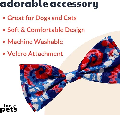 Miniatura 2 de Huxley & Kent Pajarita americana extragrande para mascotas 4 de julio, divertida y cómoda para perros y gatos