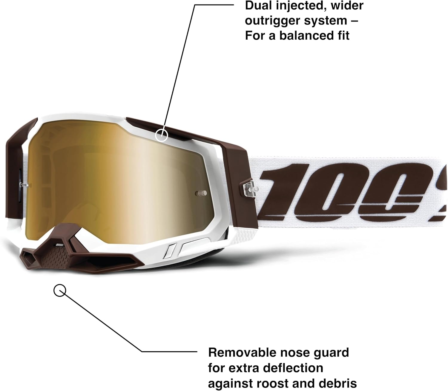 100% Racecraft 2 Goggles - Mountain Bike & Motocross Goggles - Eyewear for Motocross & Mountain Biking