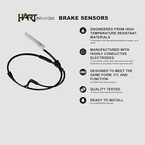 Miniatura 6 de Hart Brakes Kit de frenos y rotores delanteros Pastillas de freno delanteras Rotores y pastillas de freno Pastillas de freno y rotores de cerámica