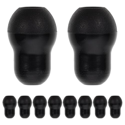 ULTNICE 10 piezas de repuesto de puntas de oreja de estetoscopio de silicona, cómodos auriculares para ganchos de oreja de 0.197 in, negro, 0.78 x