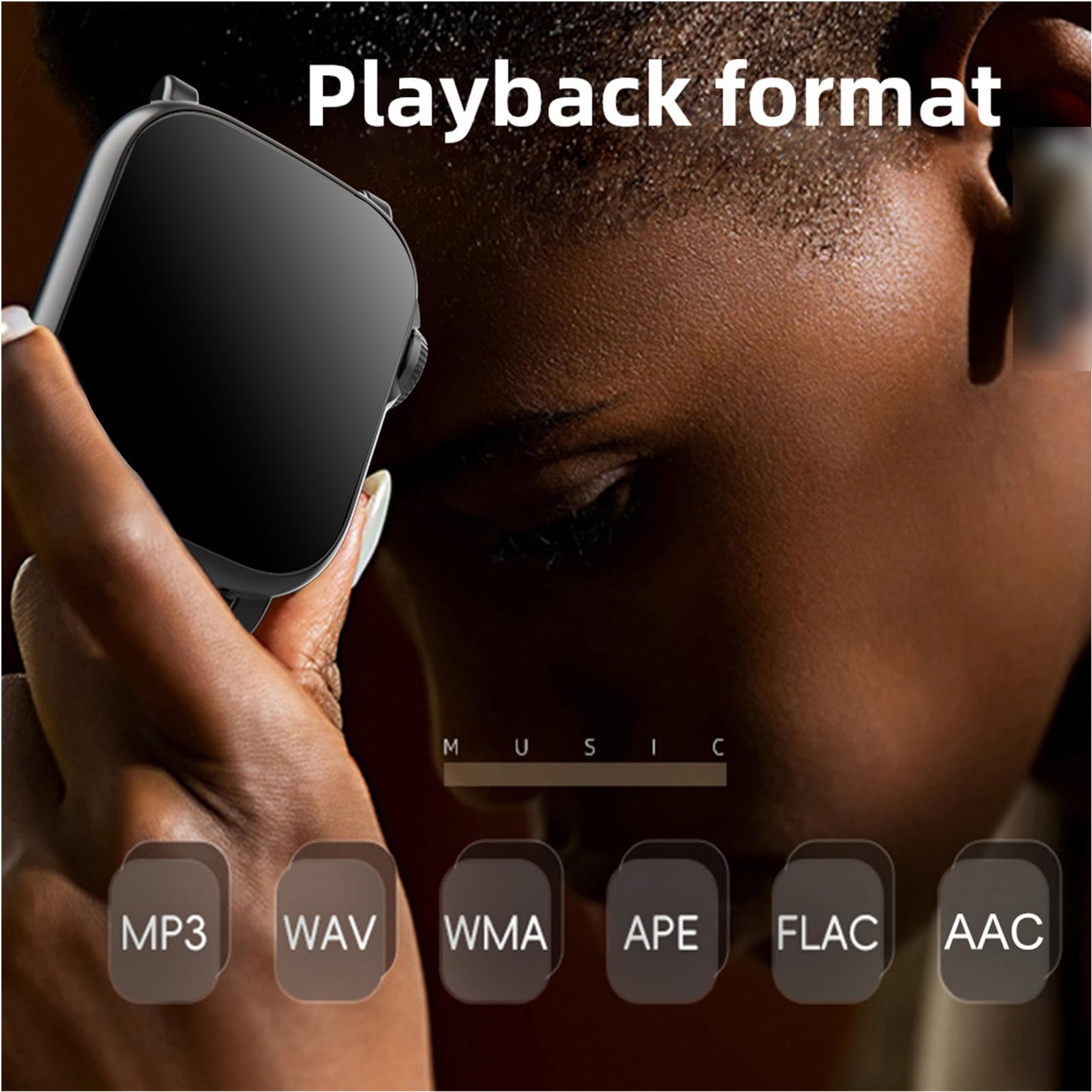 Montre Intelligente avec Lecteur de Musique, écran Tactile HD 2,01 Pouces, Batterie 800 MAh, BT 5.4, Lecteur MP3 MP4, Montre de Sport avec Modes Sportifs, Moniteur de Fréquence (64G)