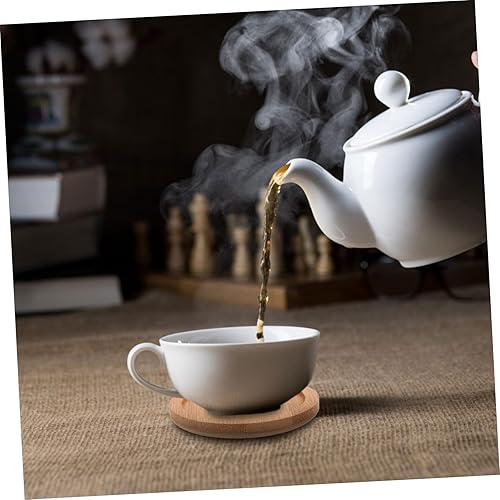Miniatura 2 de PRETYZOOM Posavasos de bambú para tazas de agua, posavasos para taza de café, no posavasos ni tazas, posavasos para mesa, esteras para tazas,